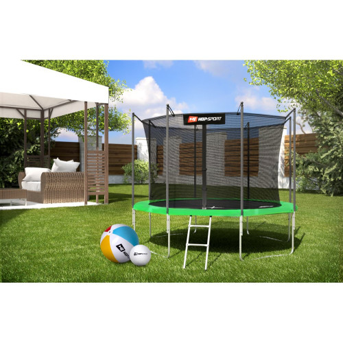 Батут  Hop-Sport 10FT 305 см 4 ноги green з внутрішньою сіткою - фото №5